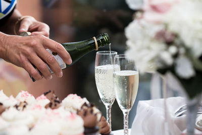 Close-up of hand holding wine glass