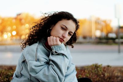 Close-up portrait of teenage girl