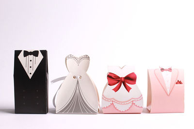 Close-up of heart shape over white background