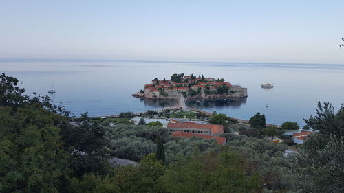 High angle view of sea against sky