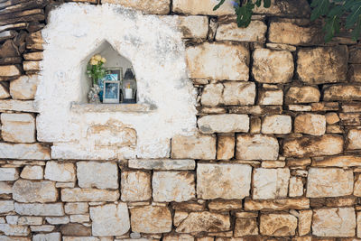 Close-up of stone wall