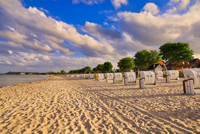 Scenic view of beach against sky