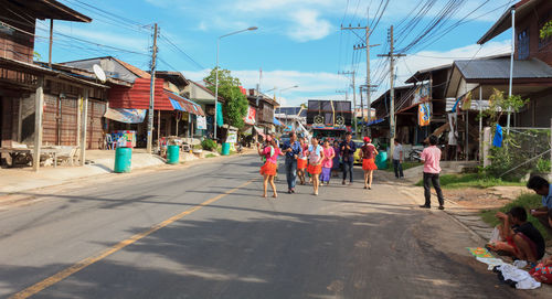 People on street in city