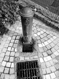 High angle view of sidewalk