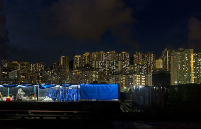 Illuminated cityscape at night