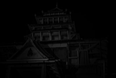 Low angle view of illuminated temple