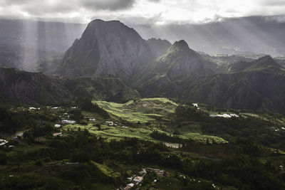 Scenic view of mountains against sky