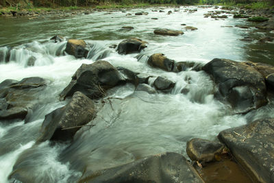 Scenic view of waterfall