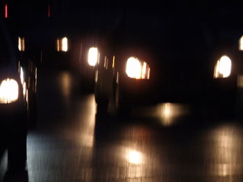 View of illuminated lights at night