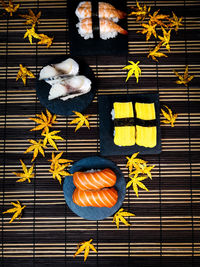 High angle view of food on table