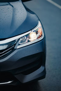 Close-up of wet car