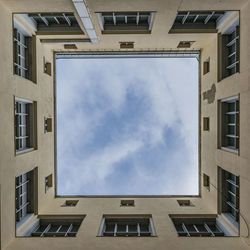 Directly above shot of building against sky