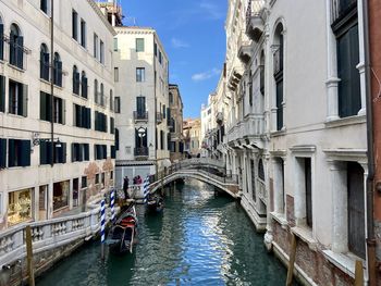 Canal with gondolas in venice