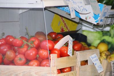 Close-up of tomatoes in box