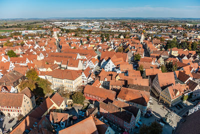 High angle view of townscape against sky
