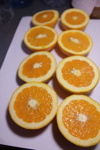 Close-up of orange fruits on table