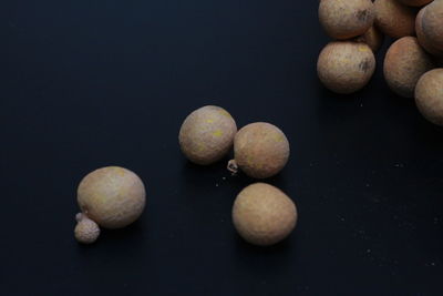 High angle view of eggs on table