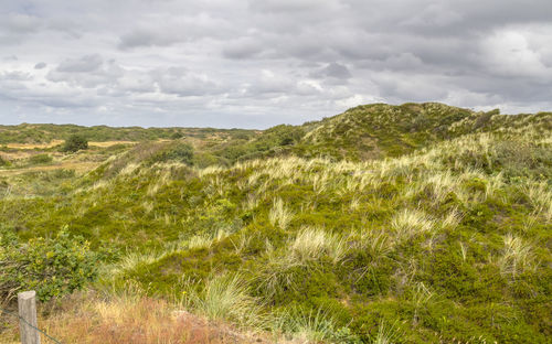 Scenic view of land against sky