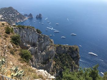 High angle view of sea against sky