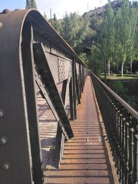 View of railroad tracks by trees