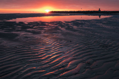 Scenic view of sea during sunset