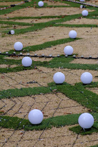 High angle view of ball on field