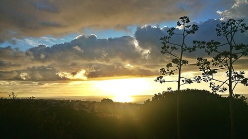 Scenic view of landscape against cloudy sky