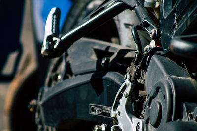 Close-up of motor cycle engine