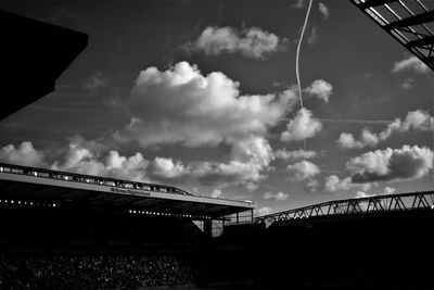 Low angle view of bridge against sky