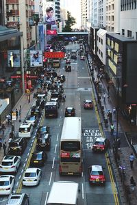 High angle view of traffic on city street