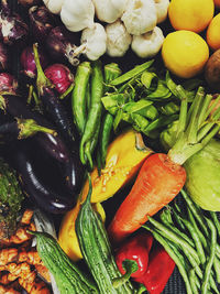 High angle view of fruits in container