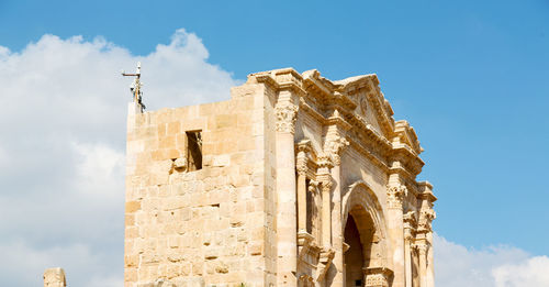 Low angle view of historical building against sky