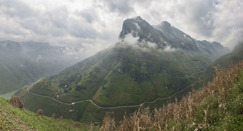 Scenic view of mountains against sky