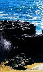 High angle view of sea shore