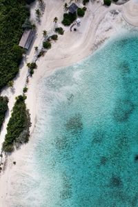 High angle view of sea waves