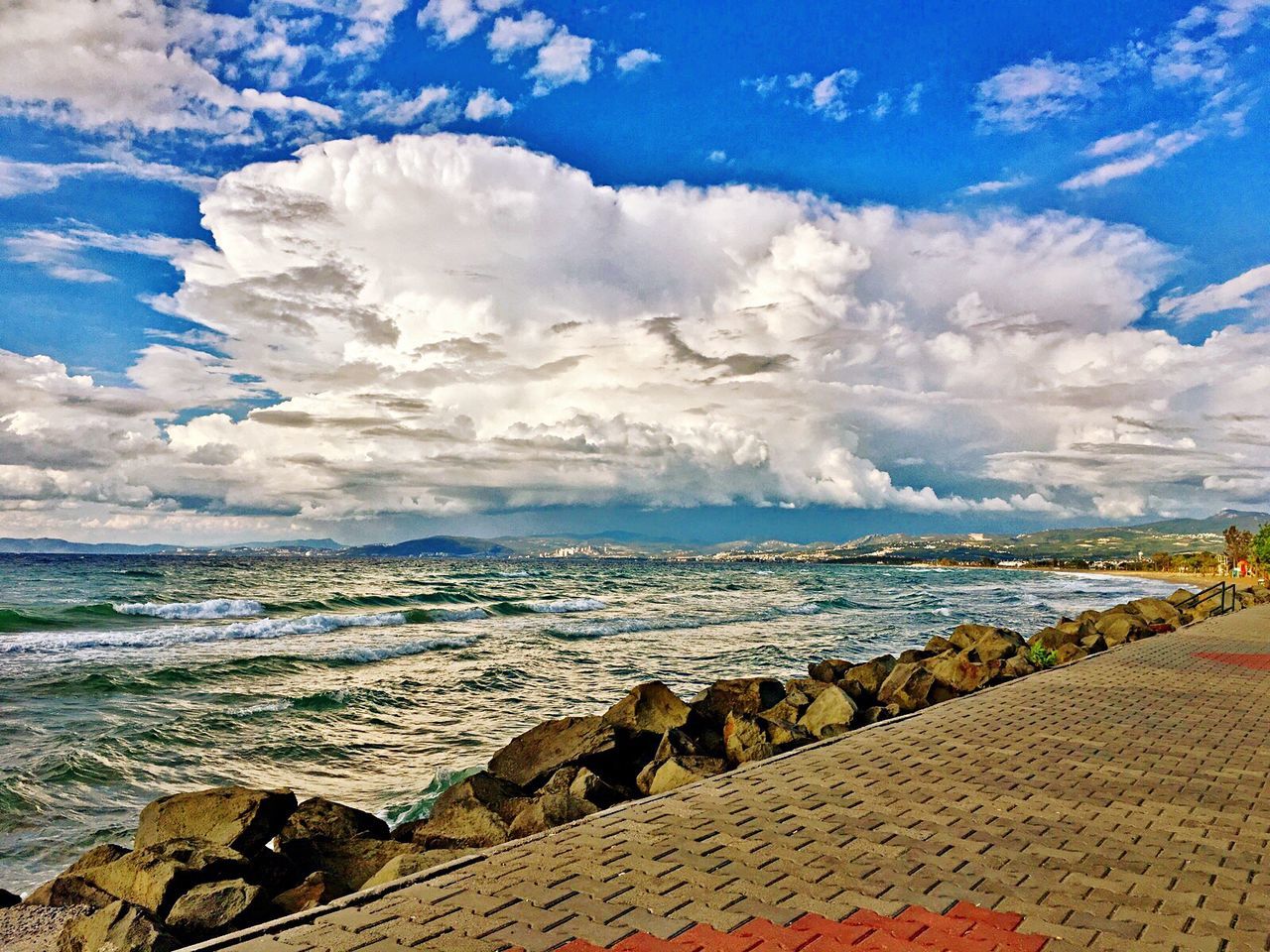 cloud - sky, sea, sky, blue, scenics, outdoors, beach, beauty in nature, nature, no people, day, horizon over water, landscape, water, wave