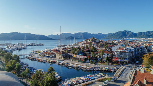 Marmaris turkey city centrum drone photo