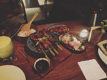 Close-up of food on table