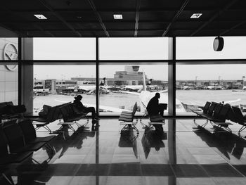 View of people sitting at airport