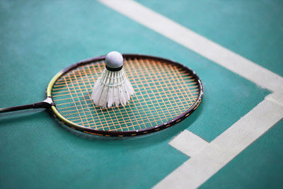 High angle view of ball on table