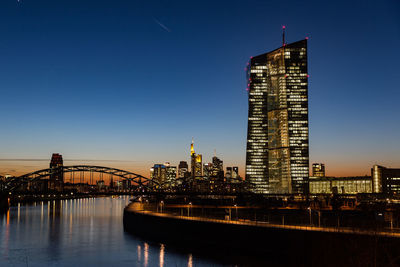 European central bank ecb  with financial district frankfurt 