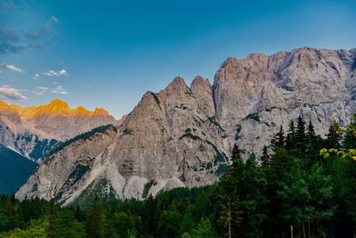 Scenic view of rocky mountains against sky