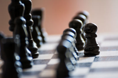 Close-up of chess pieces