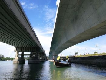 Bridge over river against sky