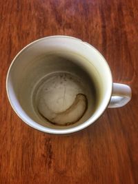 Close-up of coffee cup on table