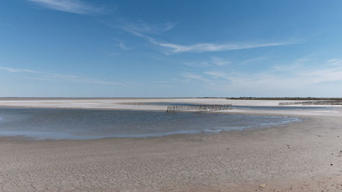 Scenic view of beach against sky