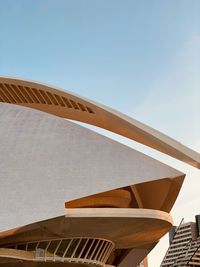 Low angle view of building against blue sky