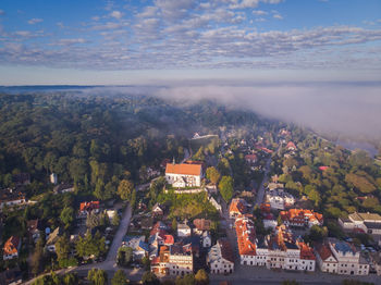 High angle view of townscape against sky