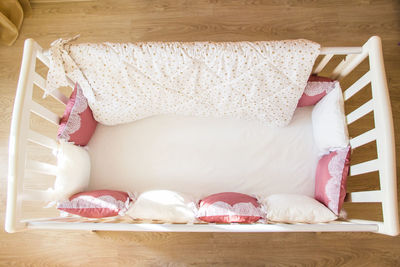 High angle view of food on table at home