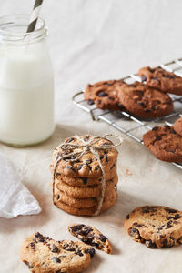 Close-up of cookies on table